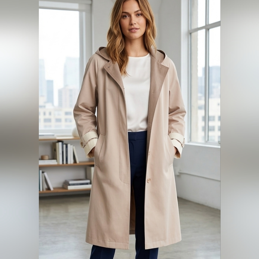 Gallery Hooded Trench Coat EUC